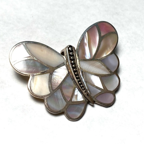 SX 925 Thailand Sterling Silver Pendant Mother of Pearl 13.26g - Picture 6 of 11